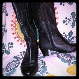 Mid calf black boots